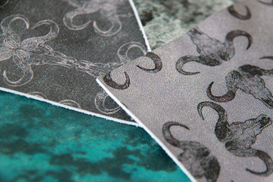 Africa inspired prints on leather Africa inspired pattern designs printed on leather