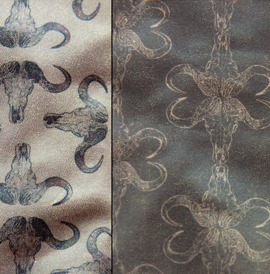 Buffalo pattern designs on leather Buffalo prints on leather