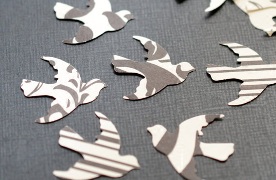 paper birds wedding confetti cutouts