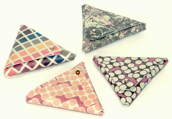 Printed leather pouches